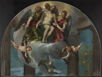 Le Christ mort avec des anges